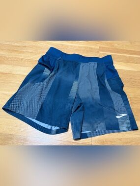 Men's Brooks Running Shorts - Navy Grid